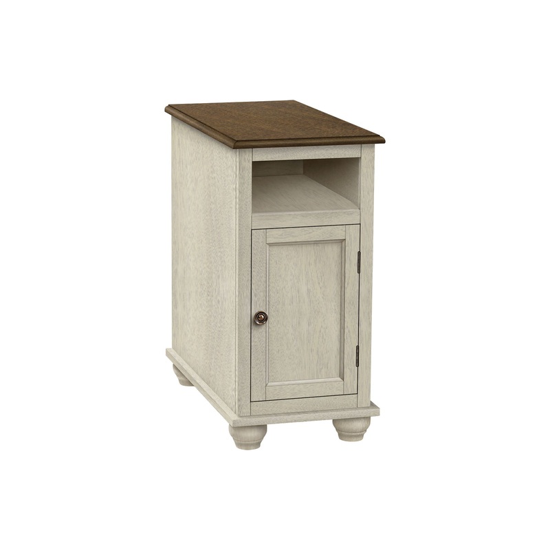 Accent End Table, Storage, Traditional - White