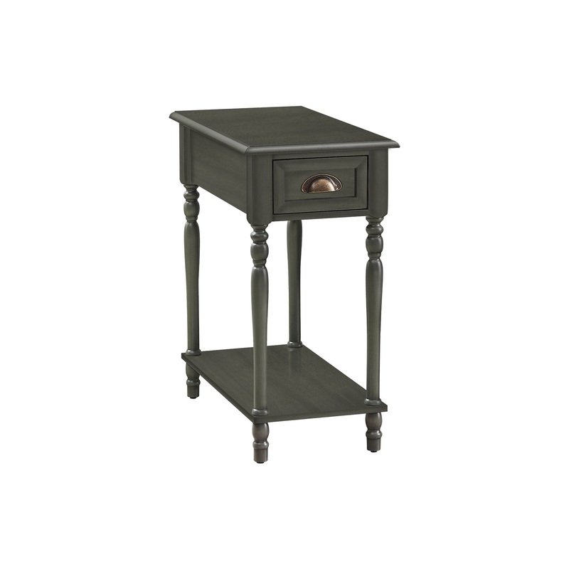 Accent Side Table, 2 Tier, Storage Drawer, Stylish Traditional Design