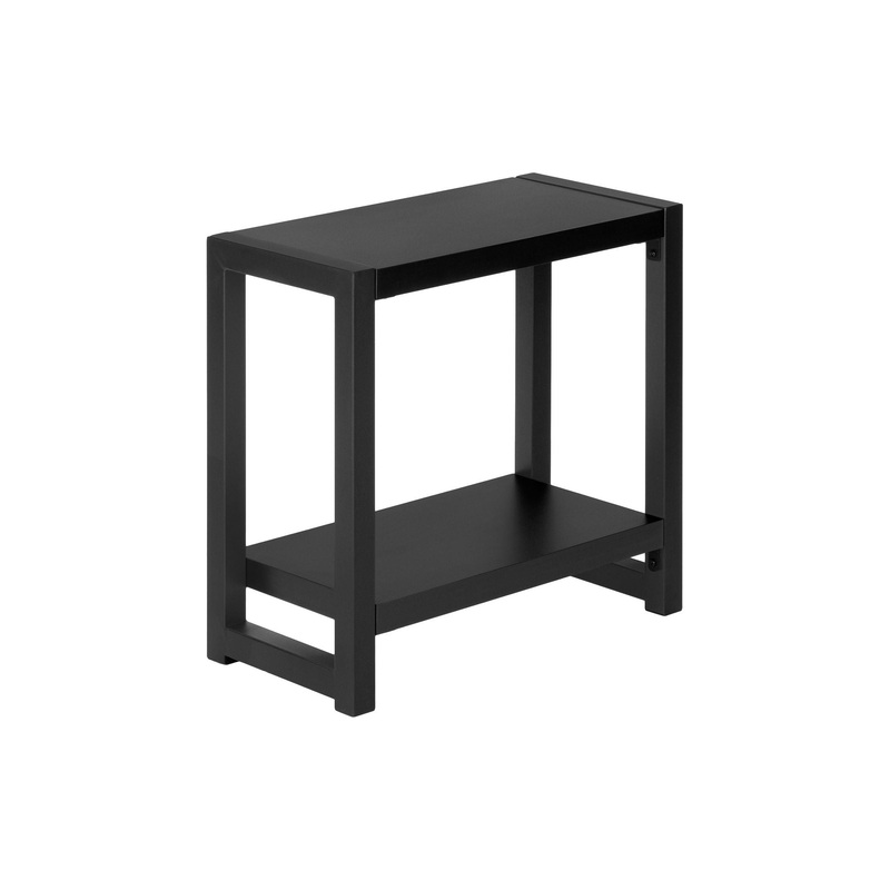 Accent Side Table, Narrow, Small, 2 Tier, Contemporary And Modern