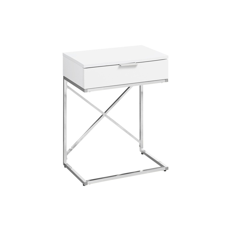 Accent Side Table, Storage Drawer, Spacious Tabletop, Contemporary & Modern