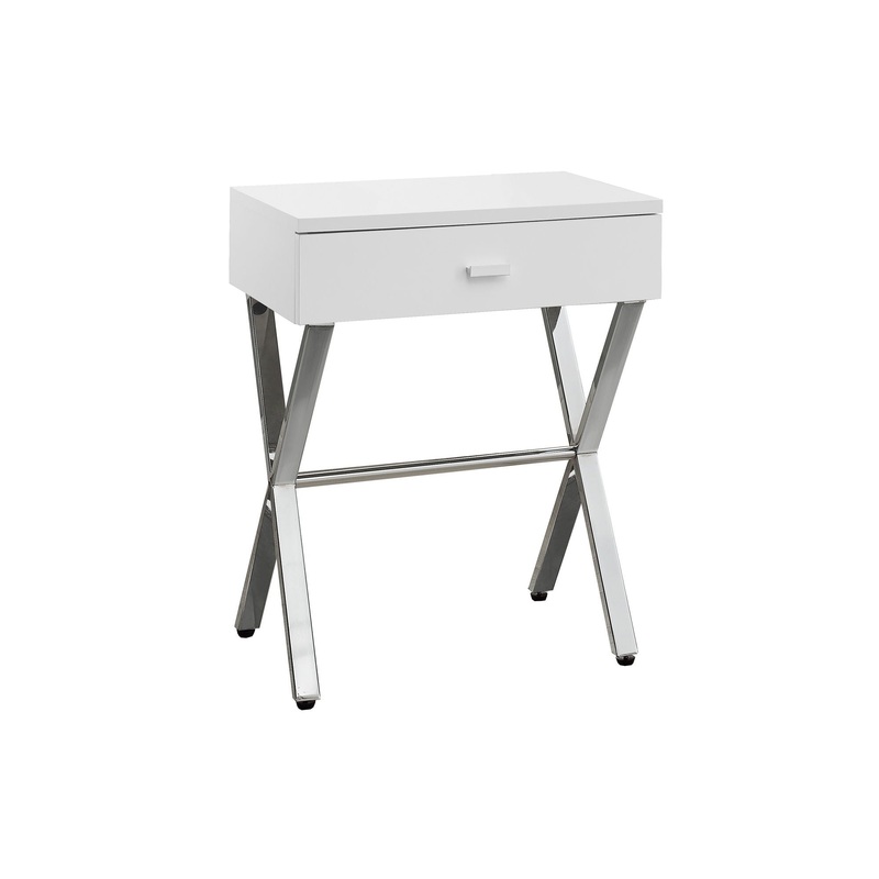 Accent Side X Table, Storage Drawer, Contemporary & Modern