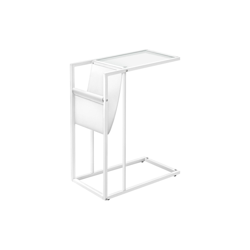 Accent Table, C - Shaped, Contemporary And Modern - White