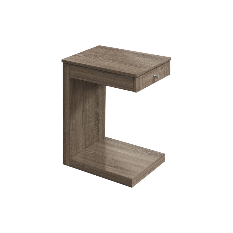 Accent Table, C - Shaped Contemporary & Modern - Taupe
