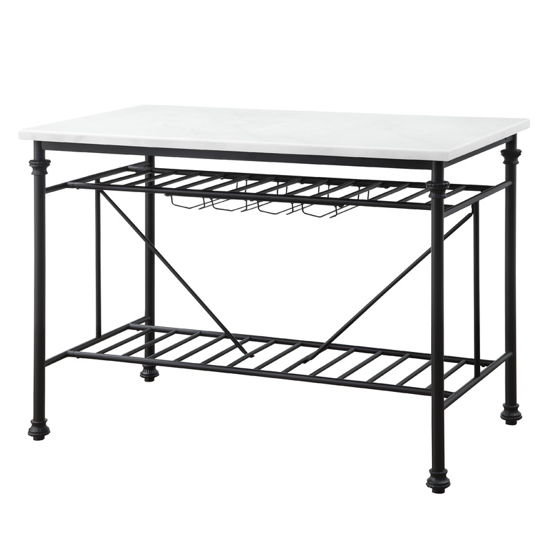 Mera - Marble Top Kitchen Island - Gray / Marble