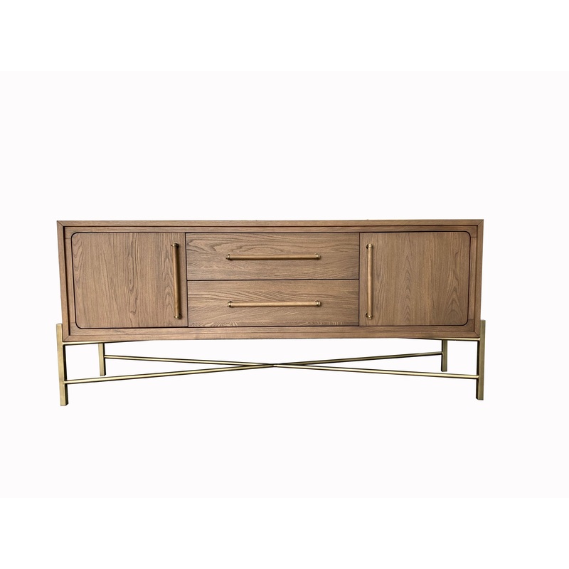 Metal Base Sideboard - Light Brown