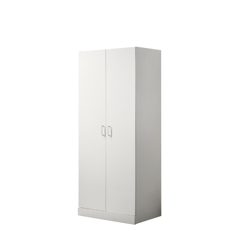Michael - Double Door Wardrobe Cabinet Armoire With Shelf And Hanging Rod - White