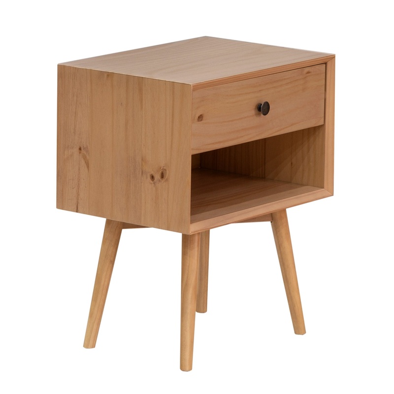 Mid Century Modern Single Drawer Nightstand