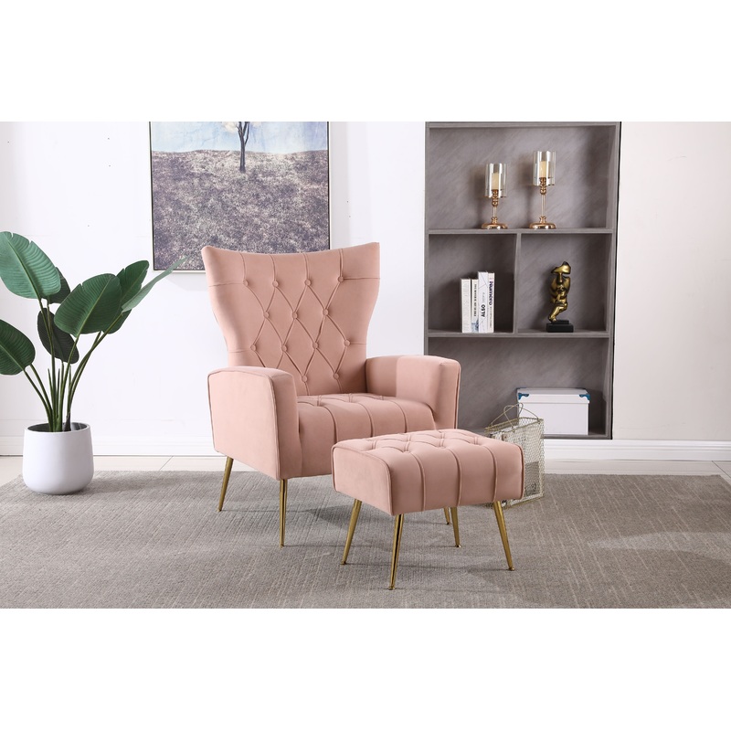 Accent Chair With Ottoman, Comfy Armchair For Living Room