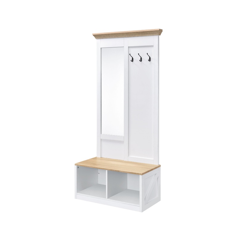 Melati - Hall Tree - Light Oak / White