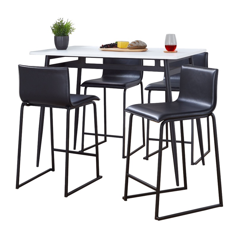 Marcel Mara - 5 Piece Upholsted Contemporary Counter Height Dining Set