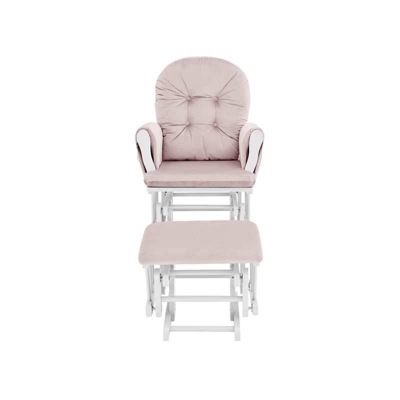 Mason - Glider And Ottoman White Wood