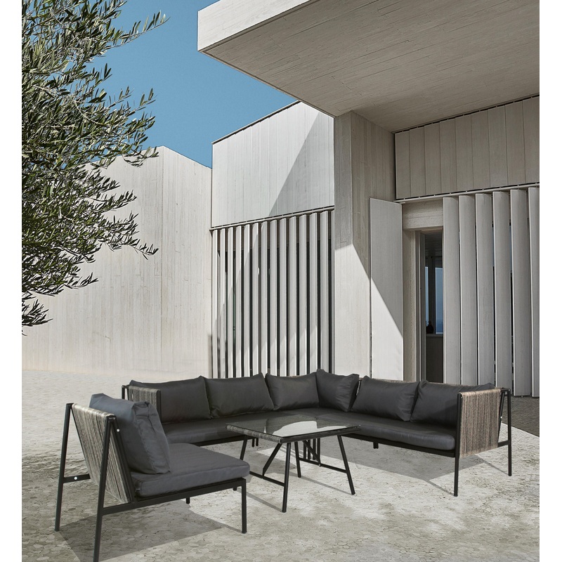 Luxury Rattan Wicker Outdoor Furniture Set Garden Sofa Set Garden Rattan Sofa Patio Outdoor Rattan Furniture - Black / Natural