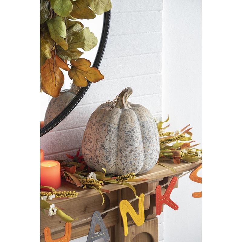 Mango Pumpkin Rustic, Home Decor For Holiday Harvest Festival Fall Festival & Thanksgiving - Gray