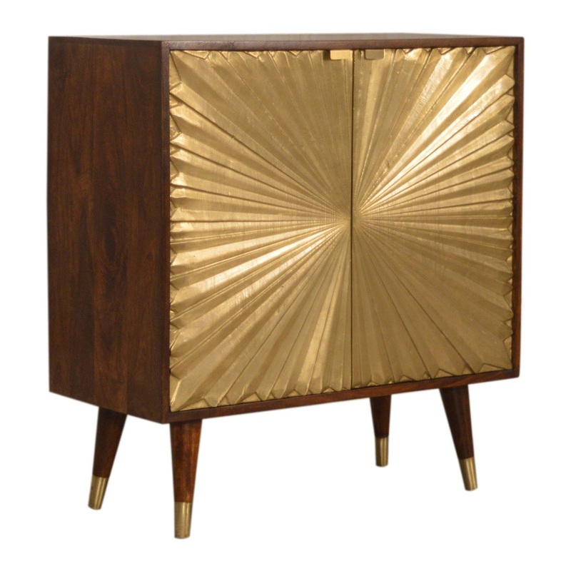 Manila Cabinet - Gold / Brown