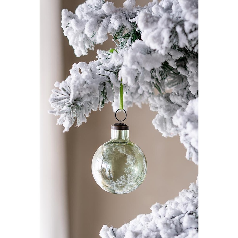 Long Neck Ball Ornaments, Glass Decorative Hanging Ball Christmas Tree Ornaments For Holiday Party Decorations (Set of 12) - Green