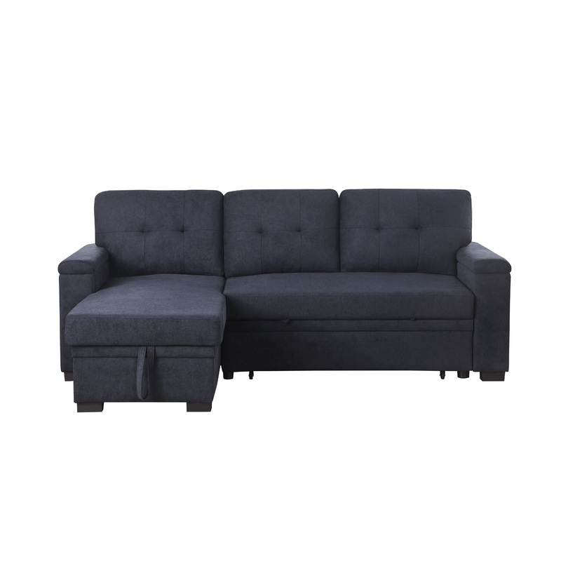 Lucca II - 84.5"W Reversible Sleeper Sectional Sofa with Storage Chaise