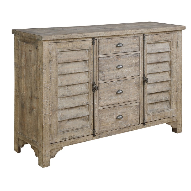 Ludin - Louvred Door Buffet - Taupe