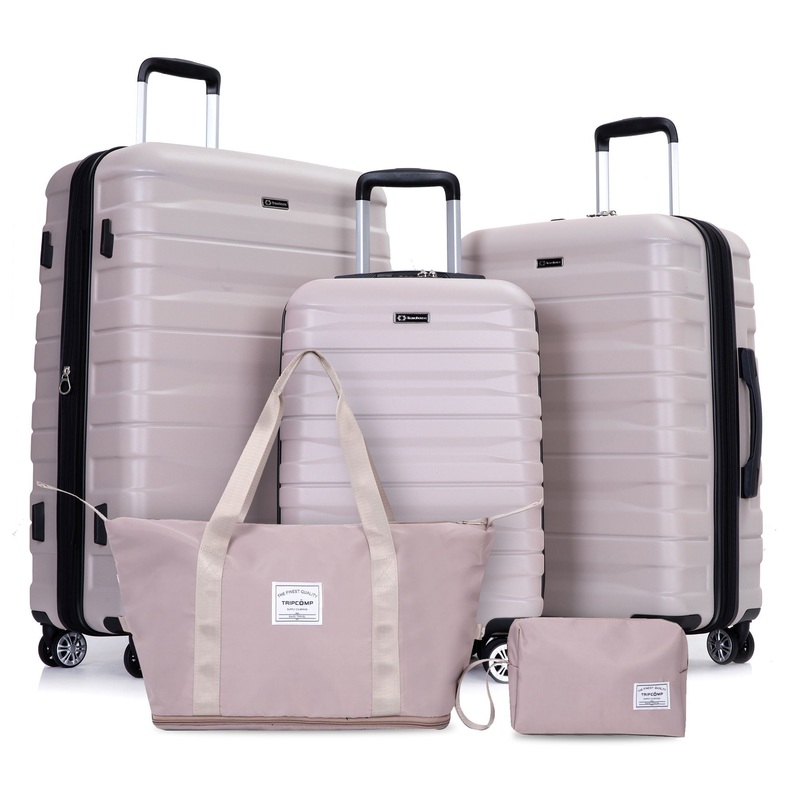 Luggage Set Of 5 Pieces, Expandable Hard Pc Luggage Set With Tsa Lock For Rotating Wheels