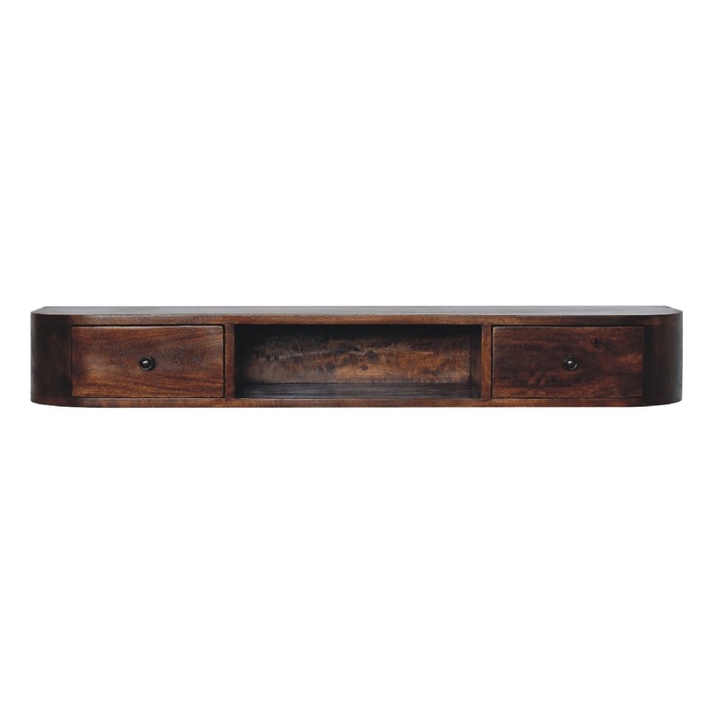 Lunar - Artisan Furniture , 2 Drawer Floating Console - Chestnut