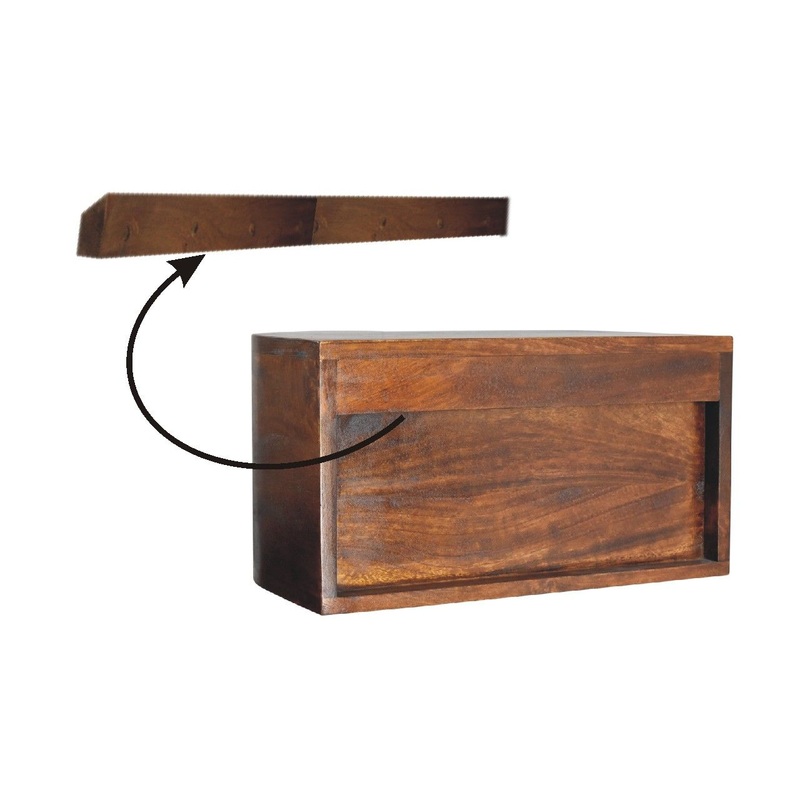 Lunar - Artisan Furniture 2 Drawer Floating Nightstand - Chestnut
