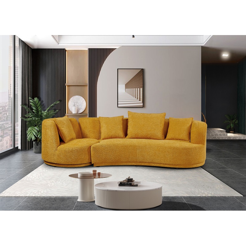 Living Room Sofa Set With Luxury Teddy Fleece, 2 Seater, Armchair Swivel 360