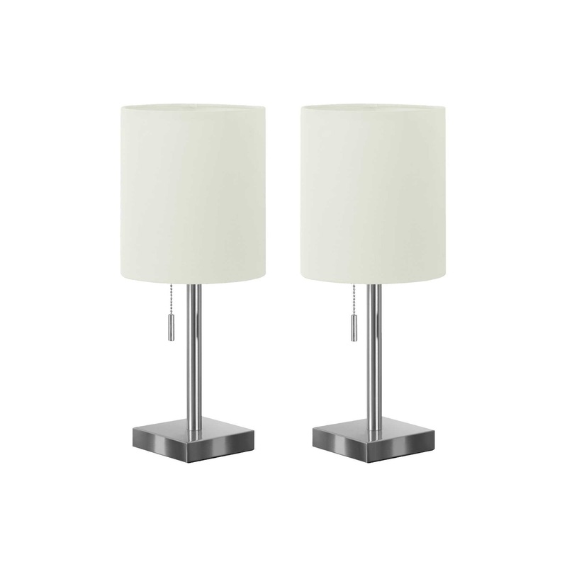 Lighting, Table Lamp, USB Port Included, Nickel, Contemporary (Set of 2)