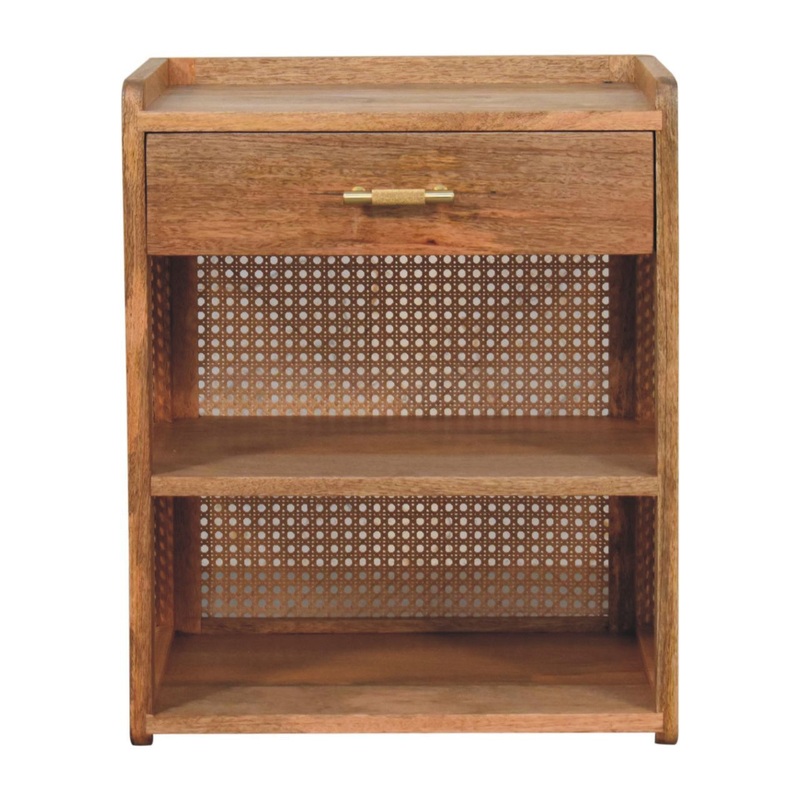 Larissa - Artisan Furniture T Bar Open Bedside Table - Oak
