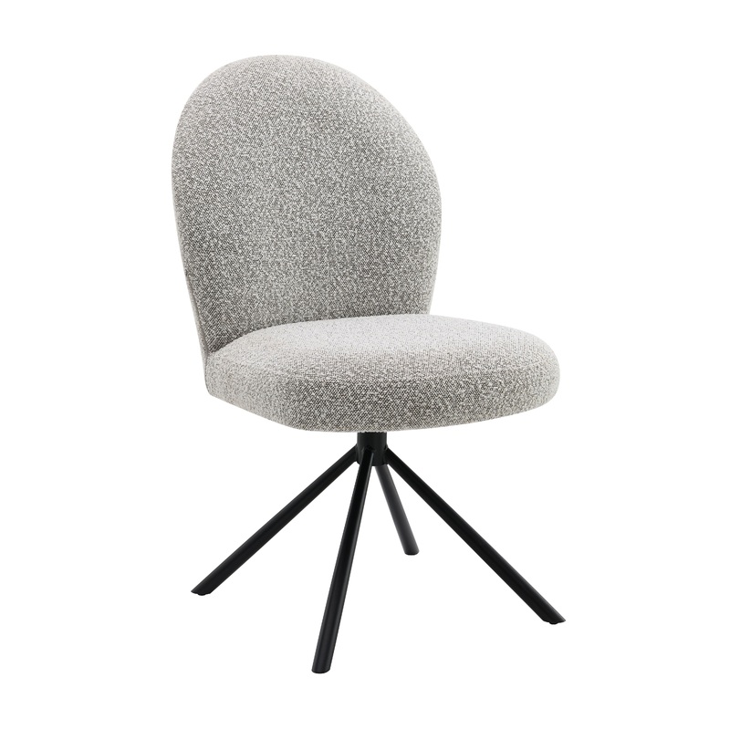 Lawton - Boucle Side Chair With Swivel (Set of 2) - Gray