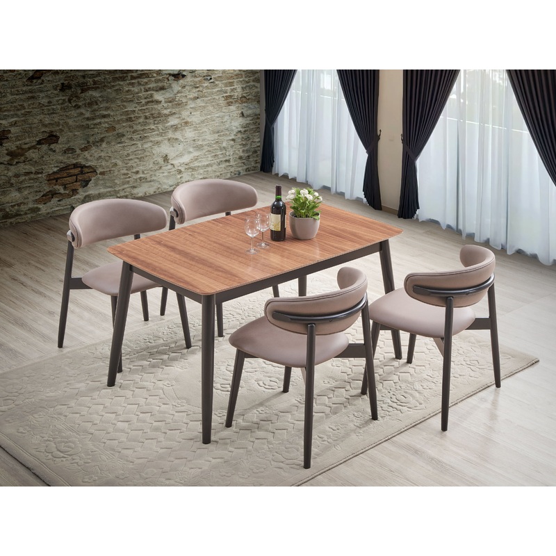 Lanae - 5 Piece Dining Room Set - Natural / Black