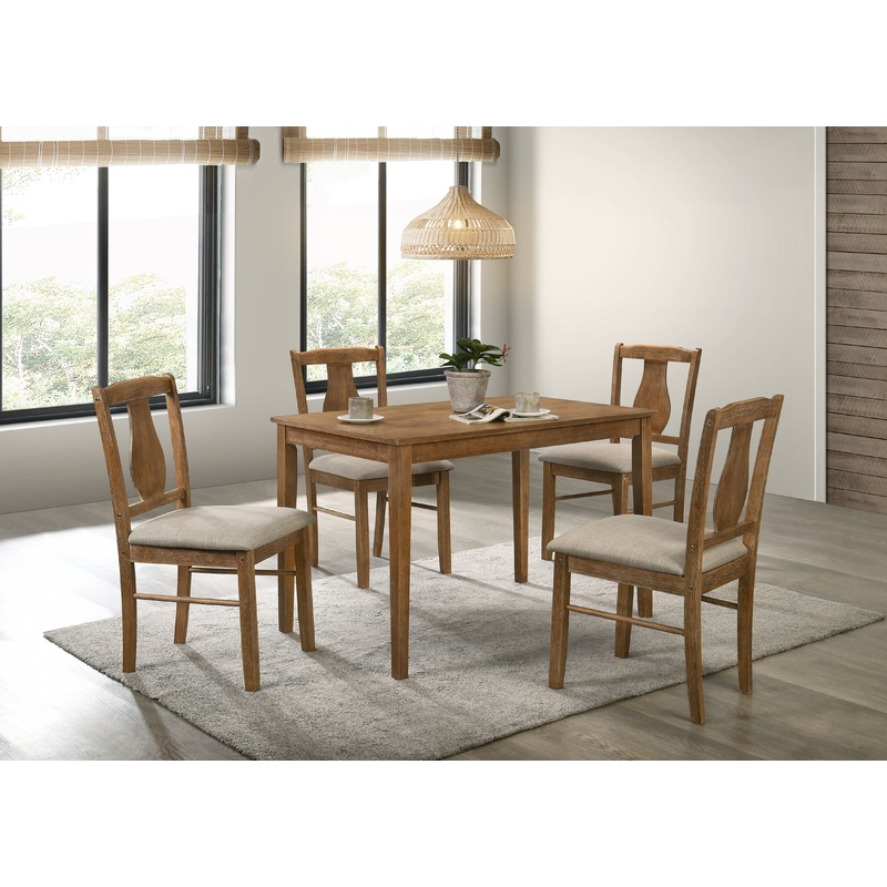 Kayee - 5 Pieces Pack Dining Set - Weathered Oak