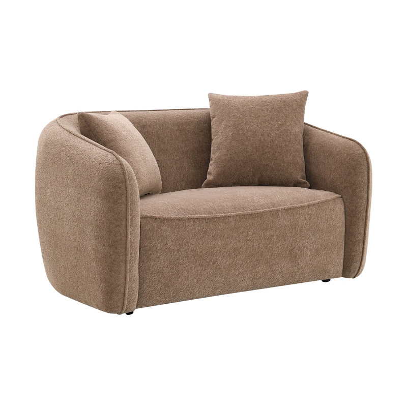 Keith - Chenille Loveseat With 2 Matching Color Toss Pillows