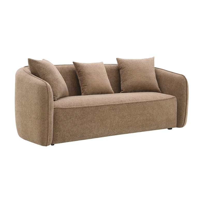 Keith - Chenille Sofa With 3 Matching Color Toss Pillows