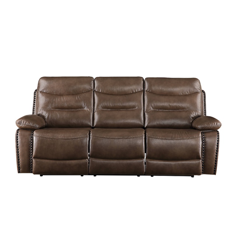 Aashi - Leather Gel Match Recliner Sofa - Brown