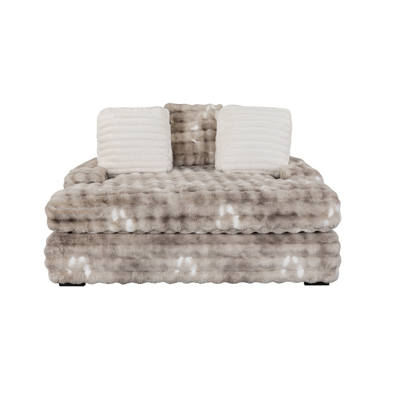 Julia - Lounger Sofa With USB - Gray
