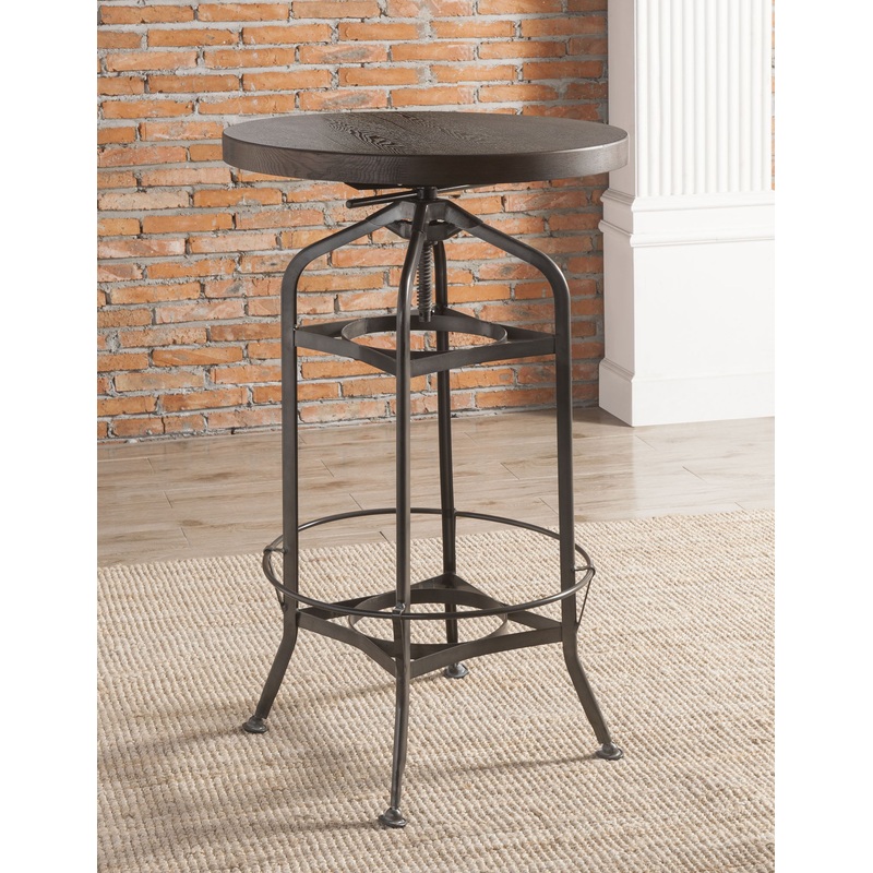 Kaeso - Adjustable Height Bar Table - Walnut / Gunmetal