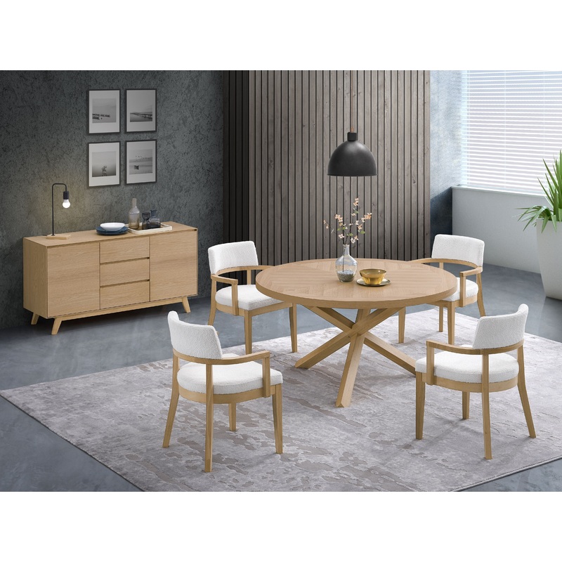 Kasem - Round Table With Matching Chair Dining Room Set