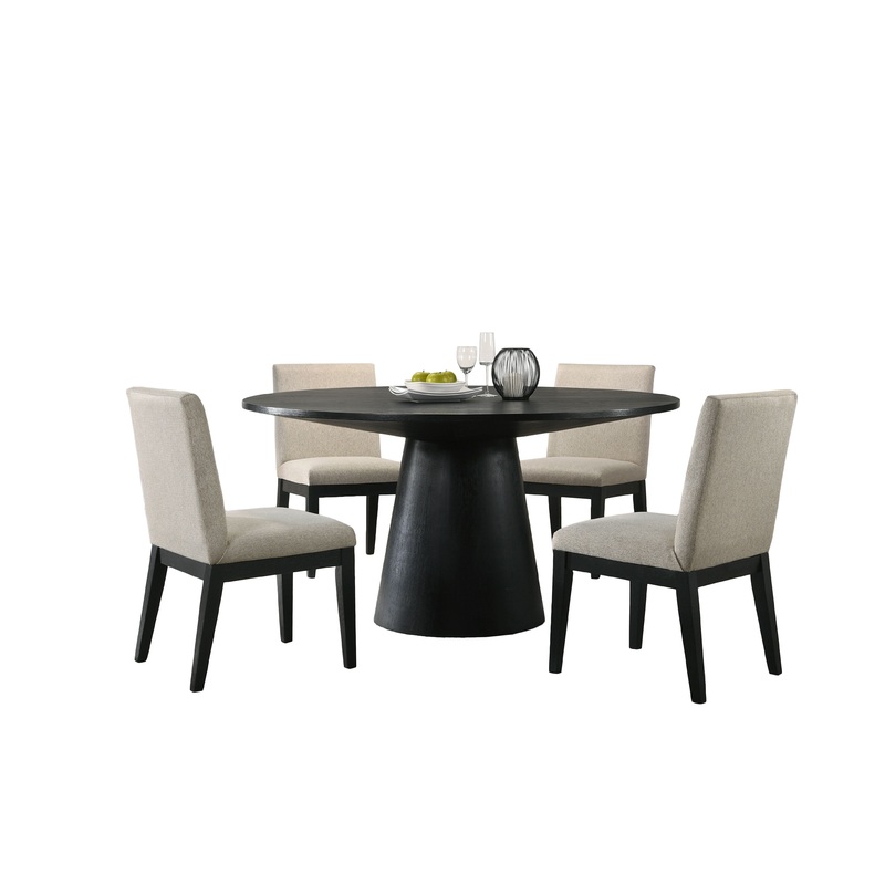 Jasper - Wide Contemporary Round Dining Table Set