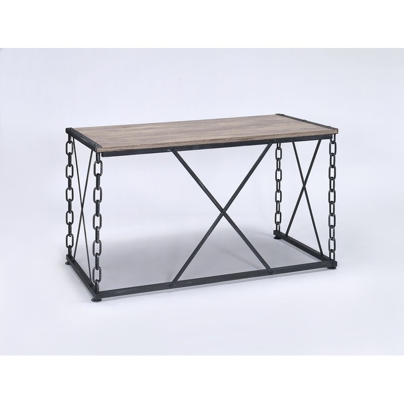 Jodie - Console Table - Rustic Oak / Antique Black