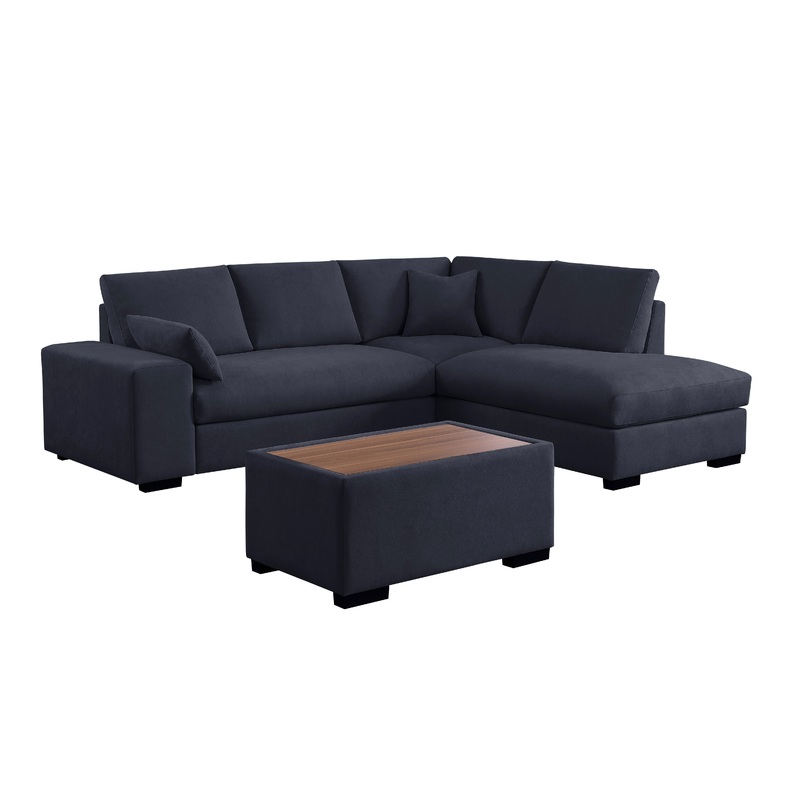 Joshua - 100" Sectional Sofa with Right Facing Chaise and Console Ottoman