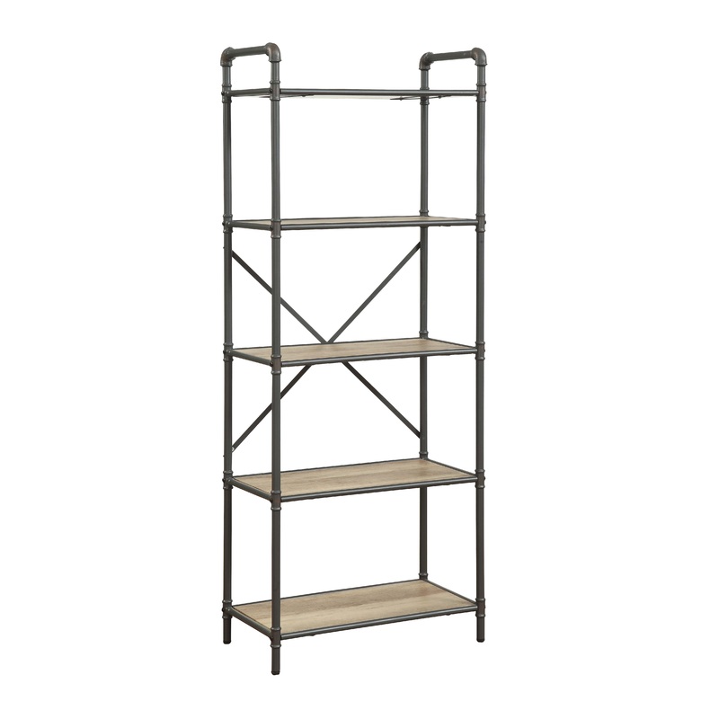 Itzel - Bookshelf - Antique Oak / Sandy Gray