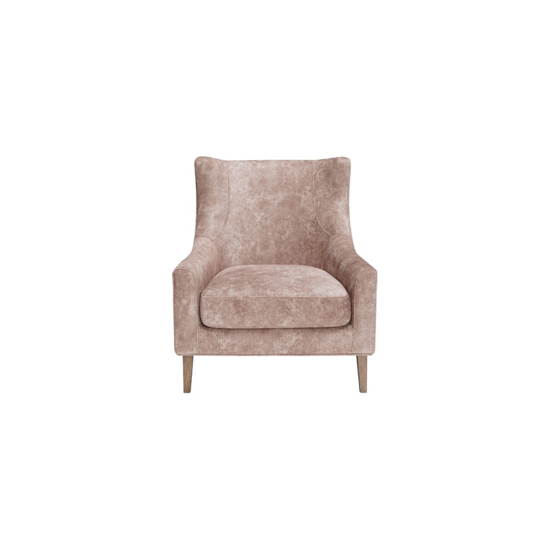 Hi Back Accent Chair - Light Brown