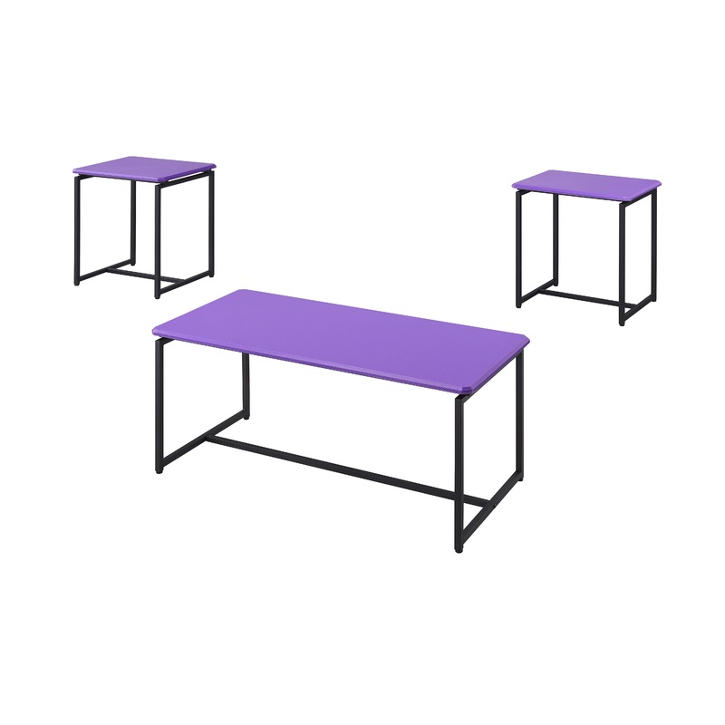 GT - 3 Piece Carbon Fiber Wrap Coffee Table And End Table (Set of 3)