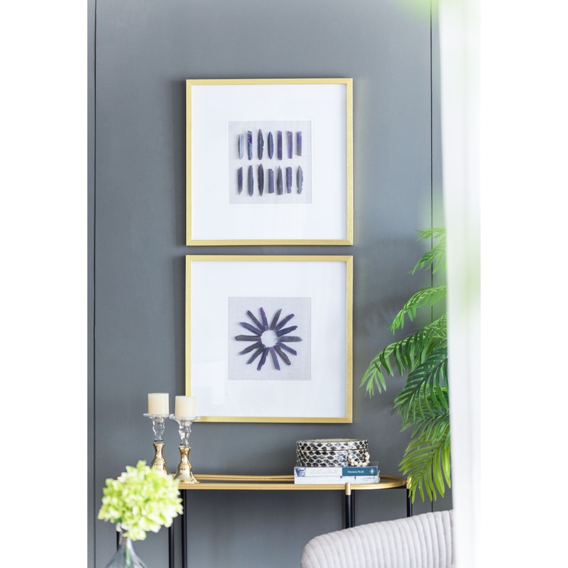 Grace Purple Agate Shadow Boxes Wall Art (Set of 2) - Multicolor