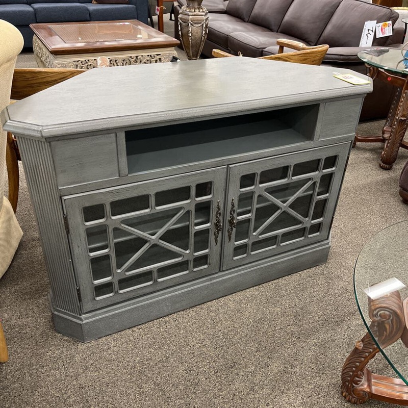 Gray Corner TV Console