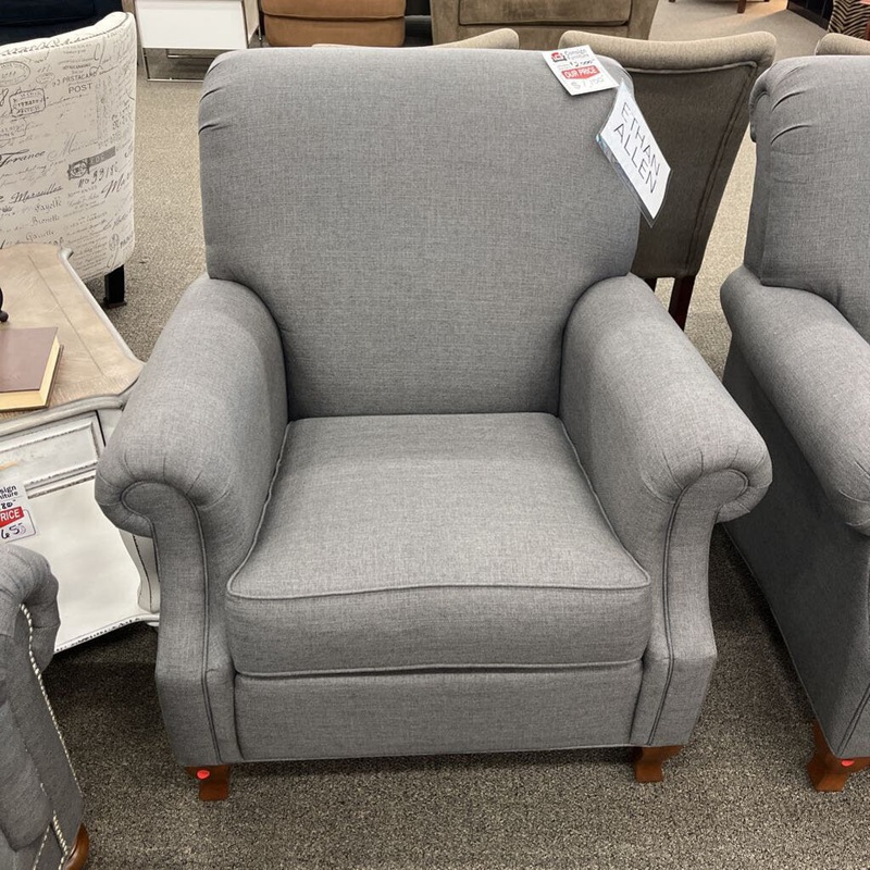 Gray Uph. Club Chair