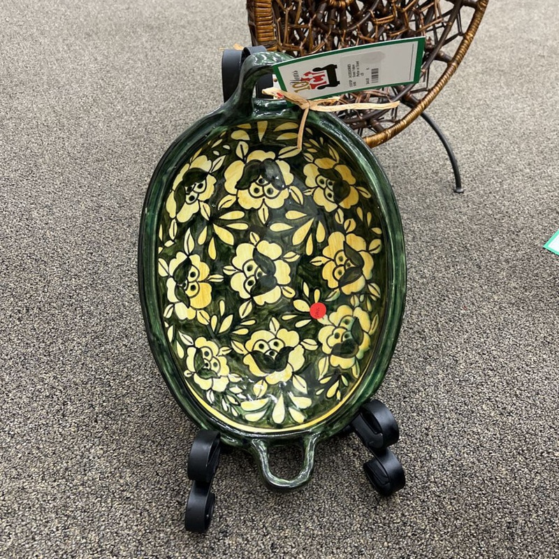 Green/ Yellow Platter w/ Stand