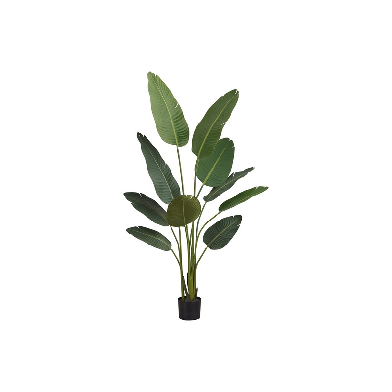 60" Tall, Artificial Plant, Bird Of Paradise Tree, Indoor, Faux, Fake, Floor, Greenery, Potted, Decorative - Green / Black