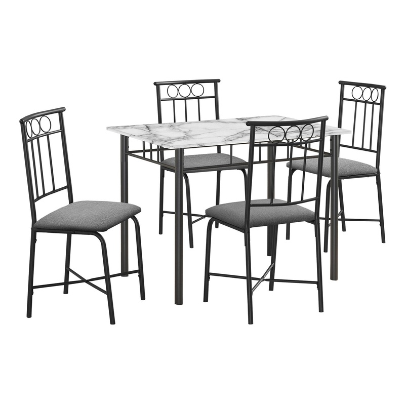 5 Pieces Dining Table Set, Small, Rectangular