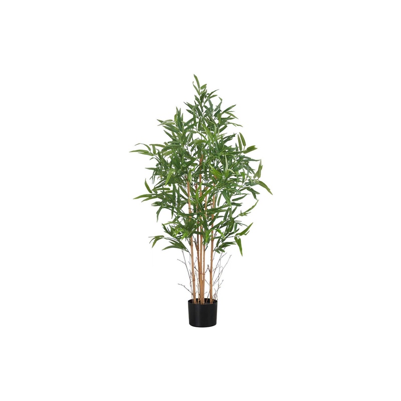 50" Tall, Artificial Plant, Bamboo Tree, Indoor, Faux, Fake, Floor, Greenery, Potted, Decorative - Green / Black