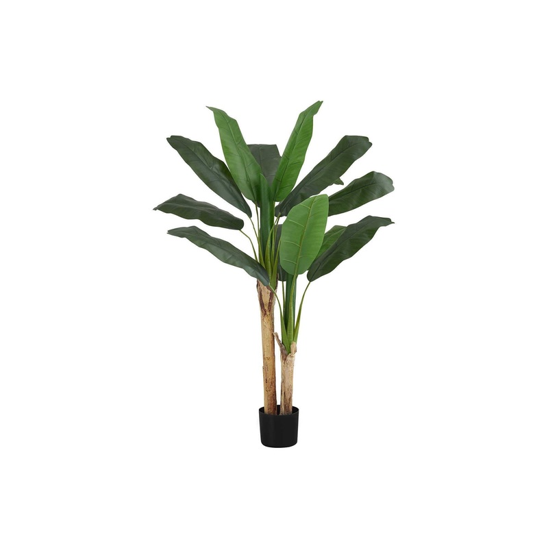 55" Tall, Artificial Plant, Banana Tree, Indoor, Faux, Fake, Floor, Greenery, Potted, Real Touch, Decorative - Green / Black